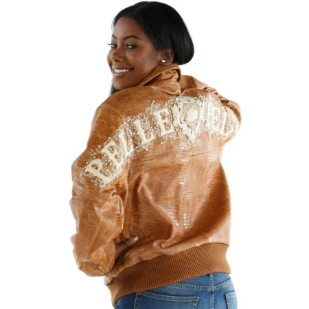 Pelle Pelle Brown Shoulder Crest Leather Jacket | MB Jacket view 2