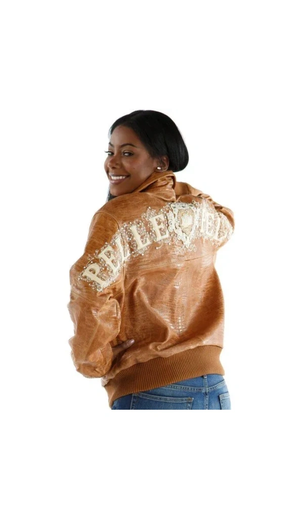 Pelle Pelle Women Brown MB Crest Jacket | Leather Jacket