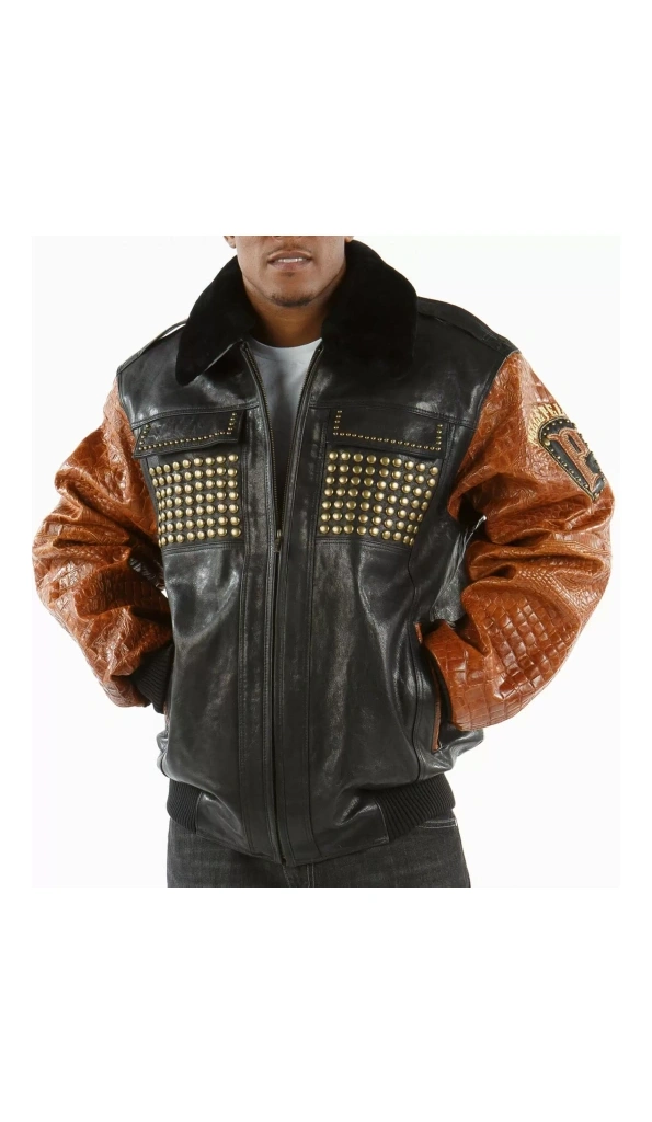 Pelle Pelle Men MB Studded Leather Jacket | Fur Collar