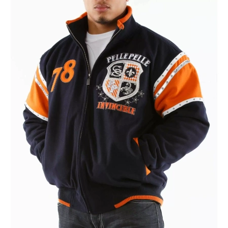 Bold Navy Orange Pelle Pelle Jacket view 2