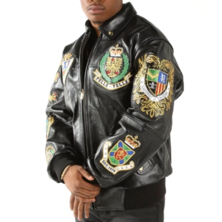 PELLE PELLE DECORATED BLACK LEATHER JACKET view 2