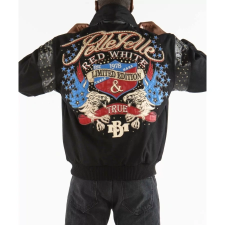Bold Pelle Pelle Black Blue wool Red White & True Jacket