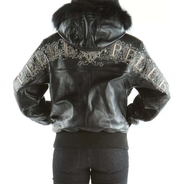 Bold Pelle Pelle Black Crest Fur Hood Jacket