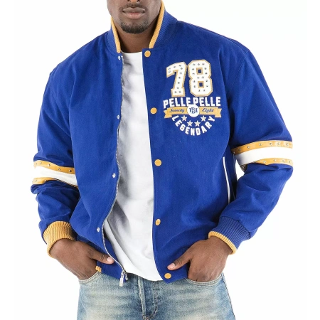 Bold Pelle Pelle Blue Superior Wool Jacket
