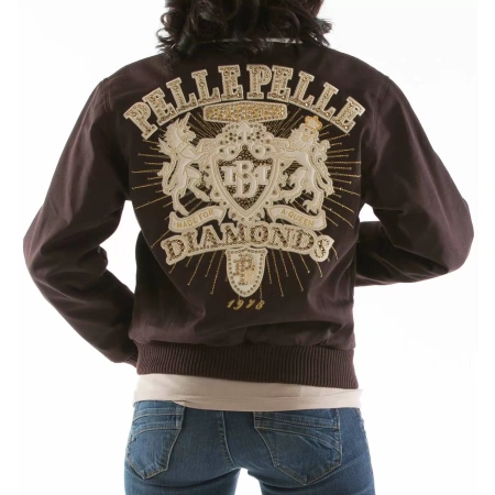 Bold Pelle Pelle Brown Diamonds Queen Jacket