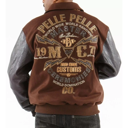 Bold Pelle Pelle Brown Master Varsity Jacket