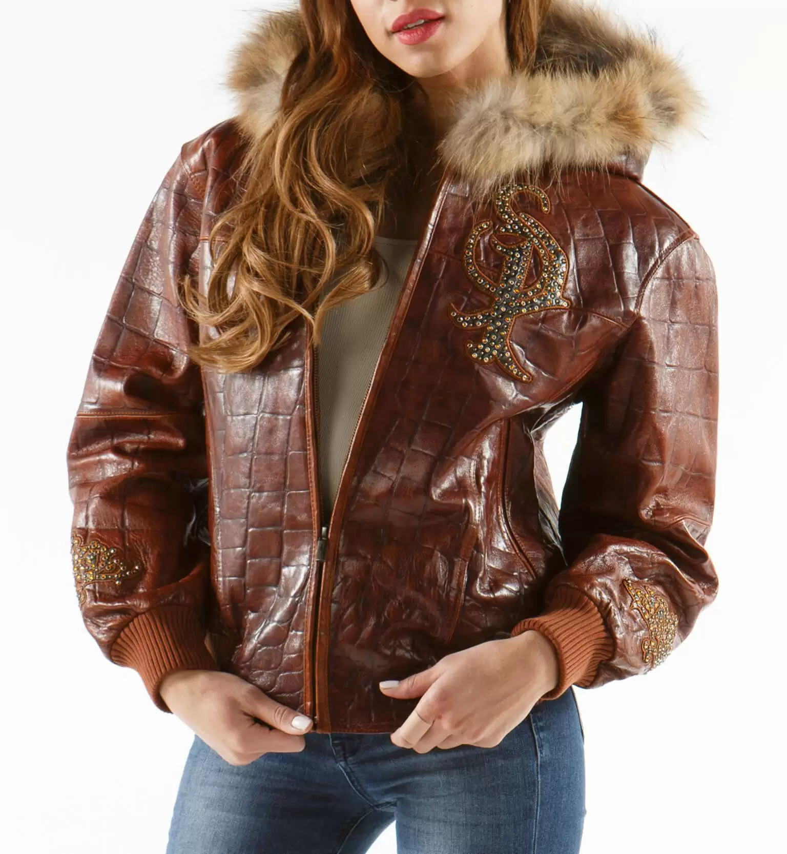 Exclusive Pelle Pelle Brown Royal Fur Hood Jacket view 2