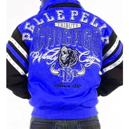 Exclusive Pelle Pelle Chicago Tribute Blue Varsity Jacket