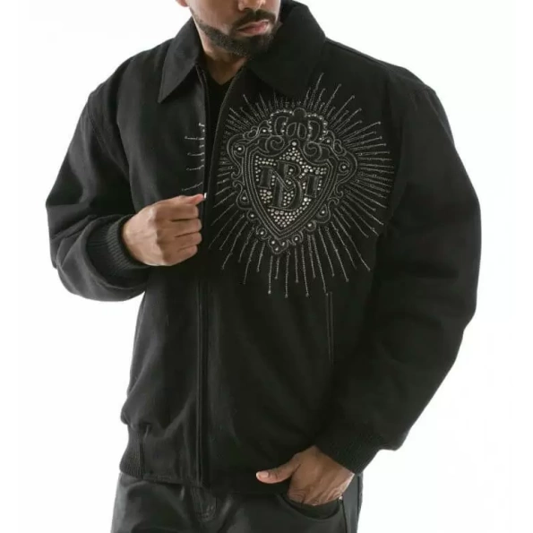 Pelle Pelle Diamonds Black Wool Jacket view 2