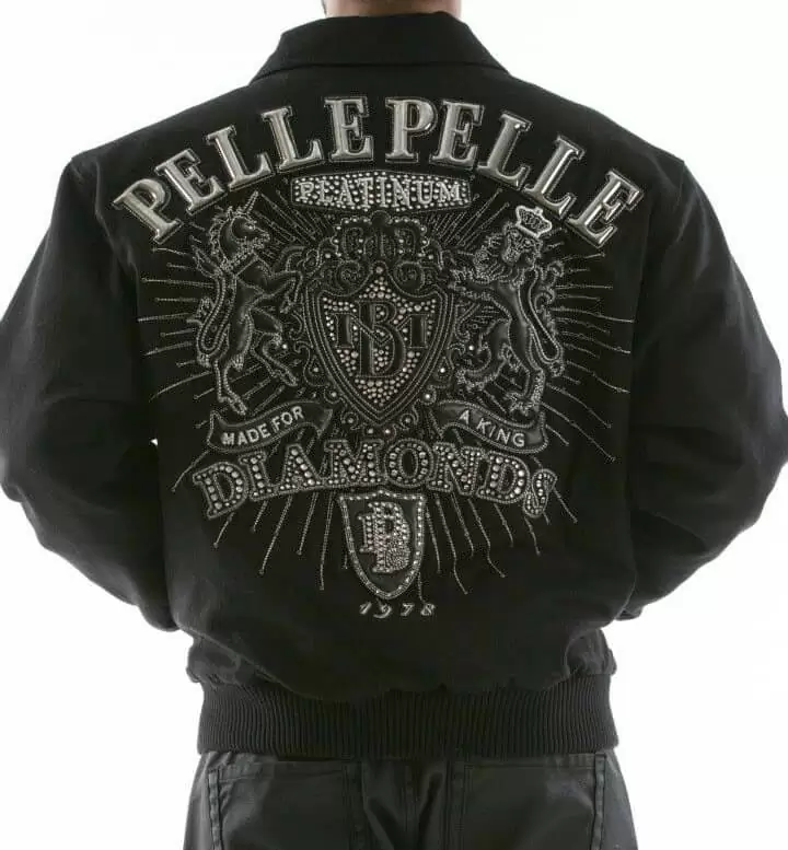 Pelle Pelle Diamonds Black King Wool Jacket
