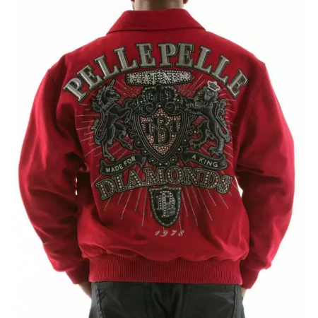 Bold Pelle Pelle Diamonds Red King Wool Jacket