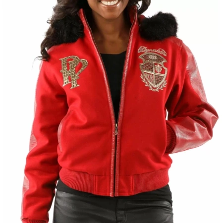 Pelle Pelle Royal Leather Red Fur Hood Jacket view 2