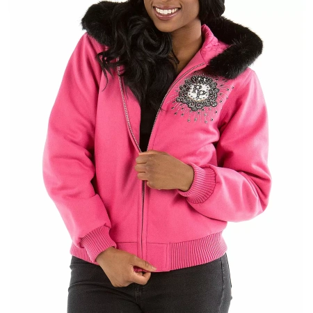 Bold Pelle Pelle Hooded Crest Pink Jacket view 2