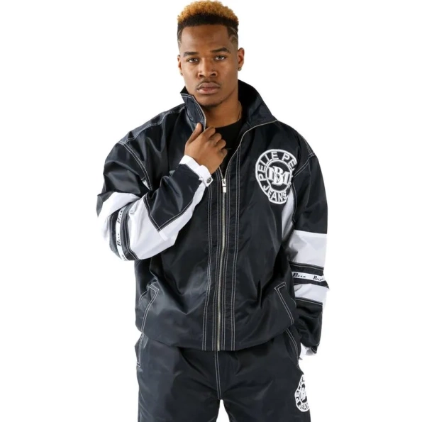 Pelle Pelle Jean Nylon Black White Tracksuit