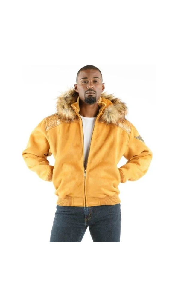 Pelle Pelle Yellow Wool Fur Hood Jacket | Airbourne Jacket