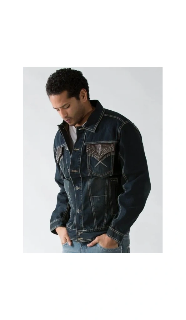 Bold Pelle Pelle Dark Blue Pocket Denim Jacket