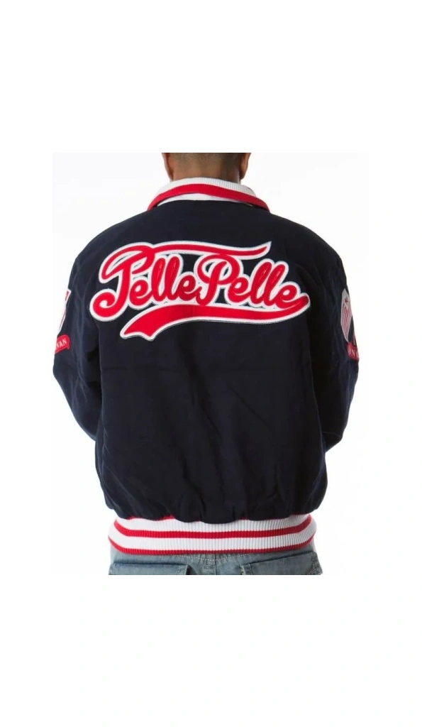 NAVY BLUE WOOL JACKET BY PELLE PELLE