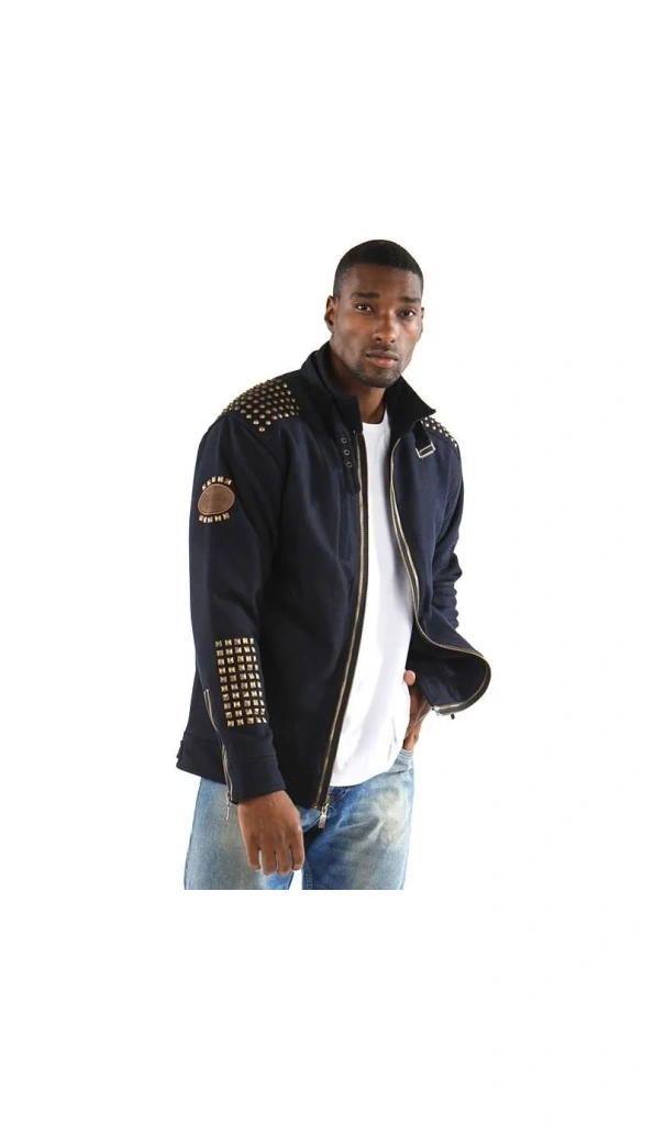 PELLE PELLE NAVY BLUE COLLAR JACKET