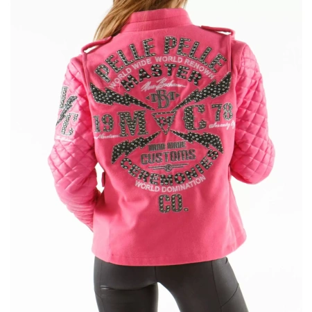 Bold Pelle Pelle Pink MC Varsity Jacket