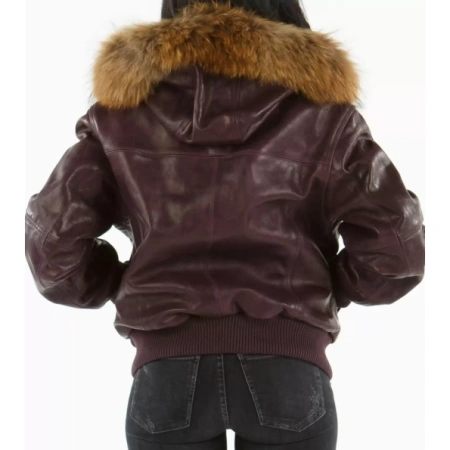 Pelle Pelle Purple Fur Hood Jacket view 2