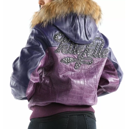 Exclusive Pelle Pelle Purple Hooded Leather Jacket