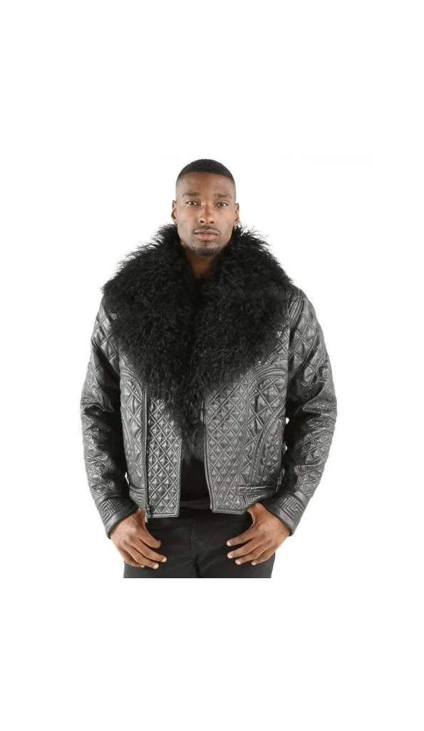 Pelle Pelle Men Quilted Black Biker Jacket | Leather Jacket