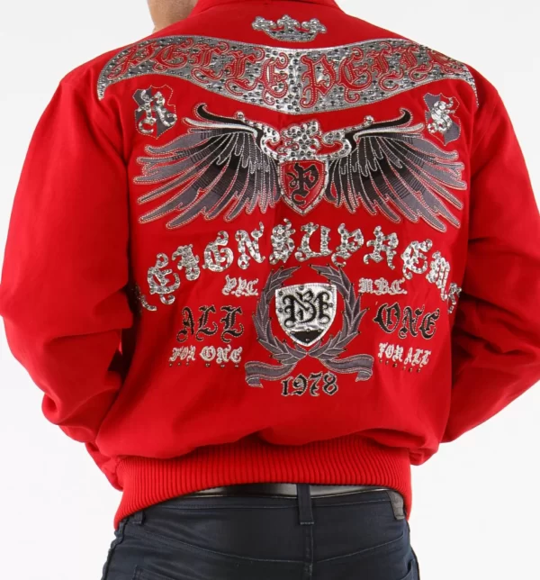 Pelle Pelle Red Studded Wool Jacket view 2
