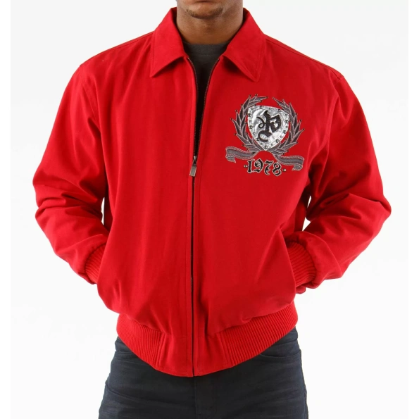 Pelle Pelle Red Studded Wool Jacket