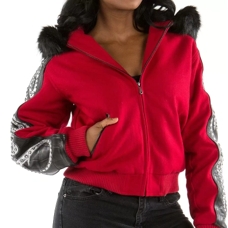 Exclusive Pelle Pelle Red Black Wool Jacket view 2