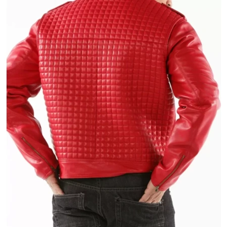 Red Pelle Pelle Biker Leather Jacket view 2
