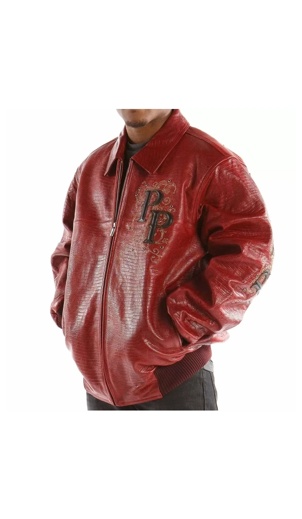 Pelle Pelle Men Red MB Crest Jacket | Leather Jacket