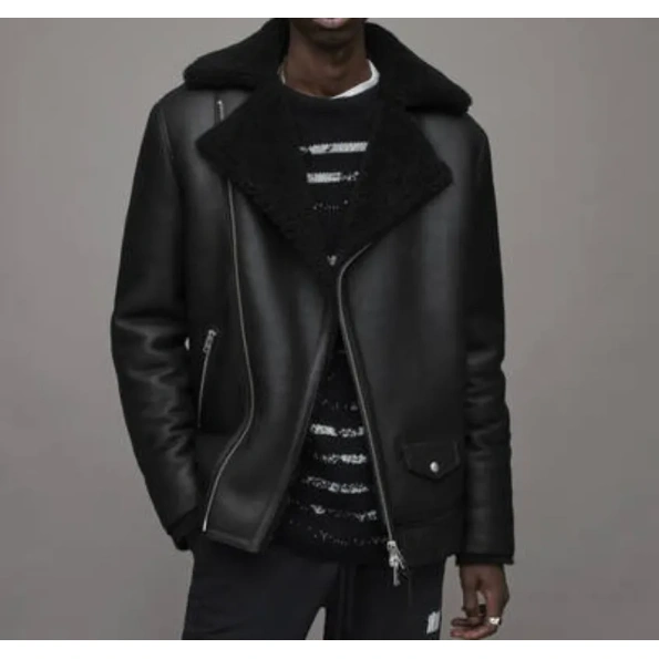 Pelle Pelle Black Shearling Leather Jacket | Men Jacket