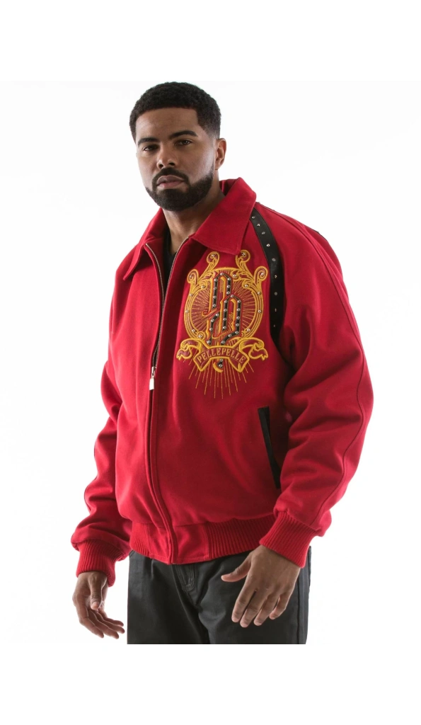 Pelle Pelle Men Red Top Brass Wool Jacket