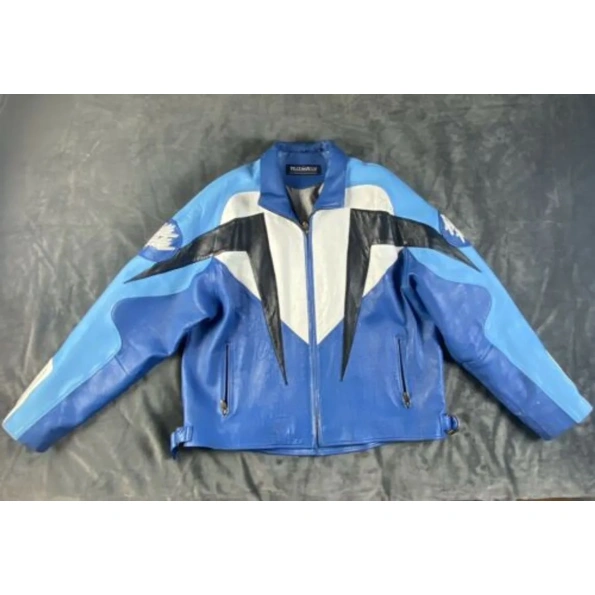 Pelle Pelle Blue MB Biker Leather Jacket | Men & Women