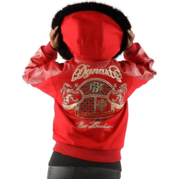 Pelle Pelle Women Dynasty Fur Hood Jacket | Red Jacket