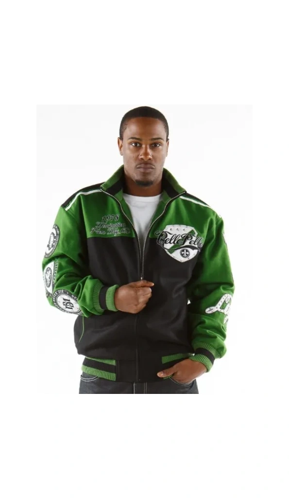 PELLE PELLE GREEN VARSITY JACKET WONDERFUL