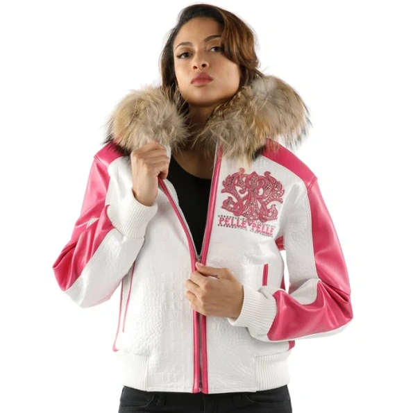 Pelle Pelle Women Fur Hood Leather Jacket