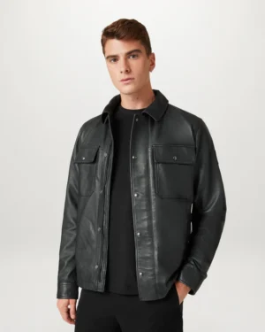 Belstaff Quarry Overshirt Cheviot Leather Jacket