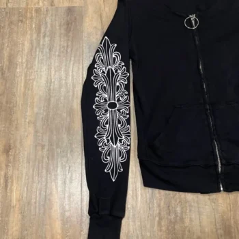 Chrome Hearts Floral Cross Track Jacket Black Zip Up