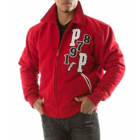Bold Red Pelle Pelle Fighting Tiger Wool Jacket view 2