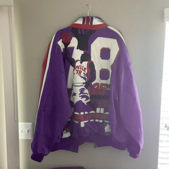 Pelle Pelle Purple Basketball 1978 Jacket | Leather Jacket view 2