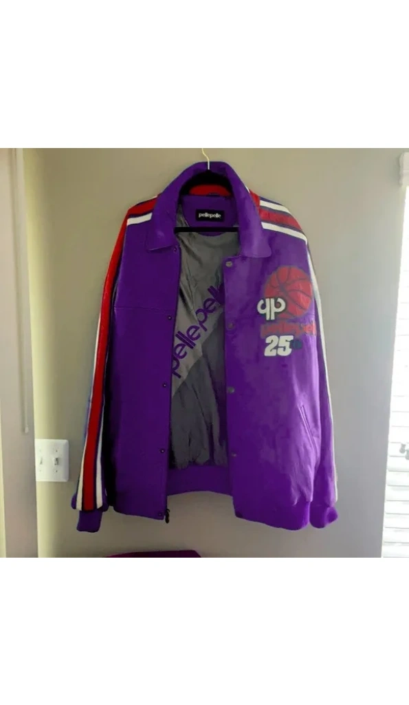 Pelle Pelle Purple Basketball Leather Jacket