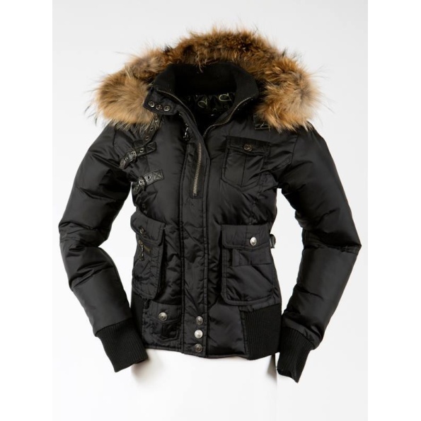 Pelle Pelle Black Winter Jacket with Fur Collar