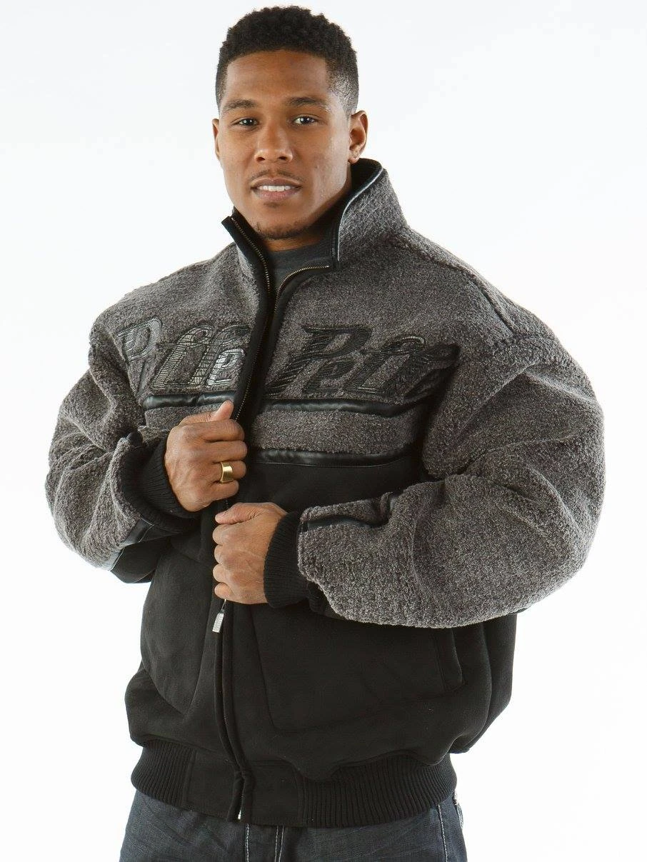 Pelle Pelle Black Grey Men Wool Jacket