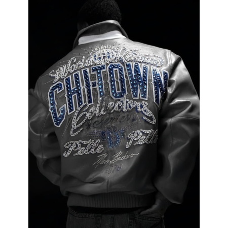 PELLE PELLE CHITOWN GRAY LEATHER JACKET