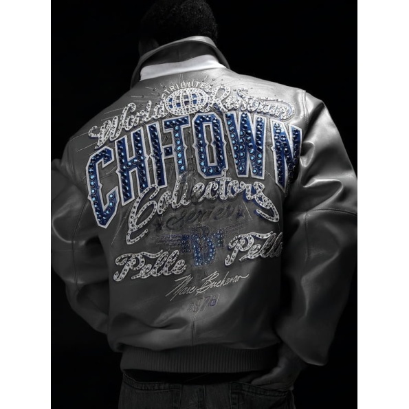 PELLE PELLE CHITOWN GRAY LEATHER JACKET