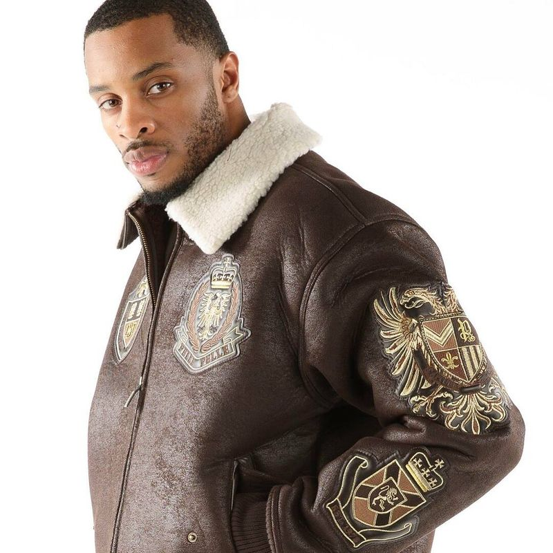 Pelle Pelle Coats Of Arm Leather Jacket | Fur Collar Jacket view 4