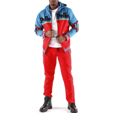 Bold Pelle Pelle Red Blue MB Wool Tracksuit | Men Tracksuit view 3