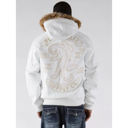 Pelle Pelle White Supply Co. Leather Jacket | Fur Hood view 2