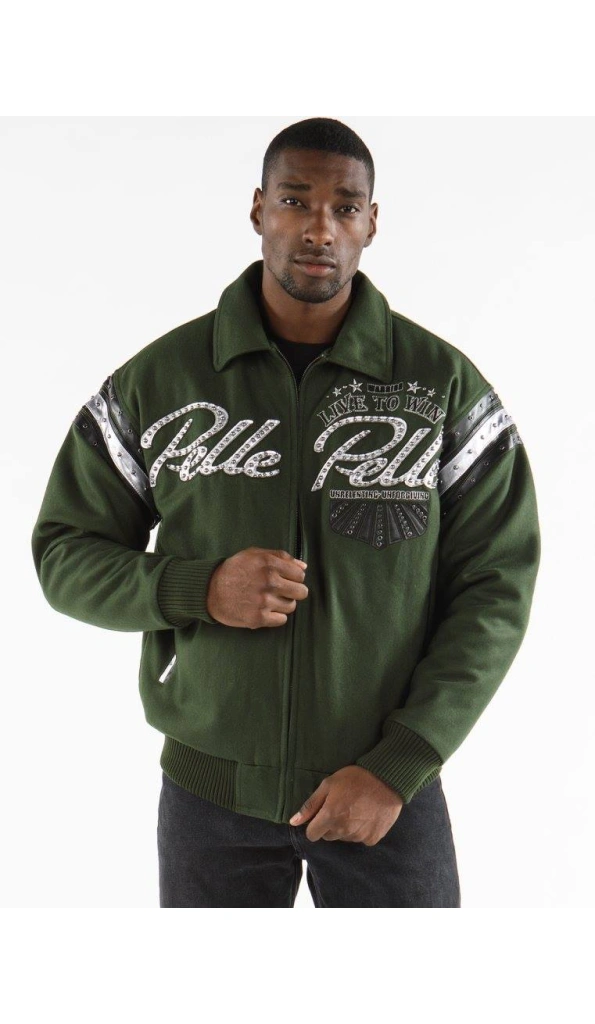 Pelle Pelle Men Green Live To Win Jacket | Wool Jacket